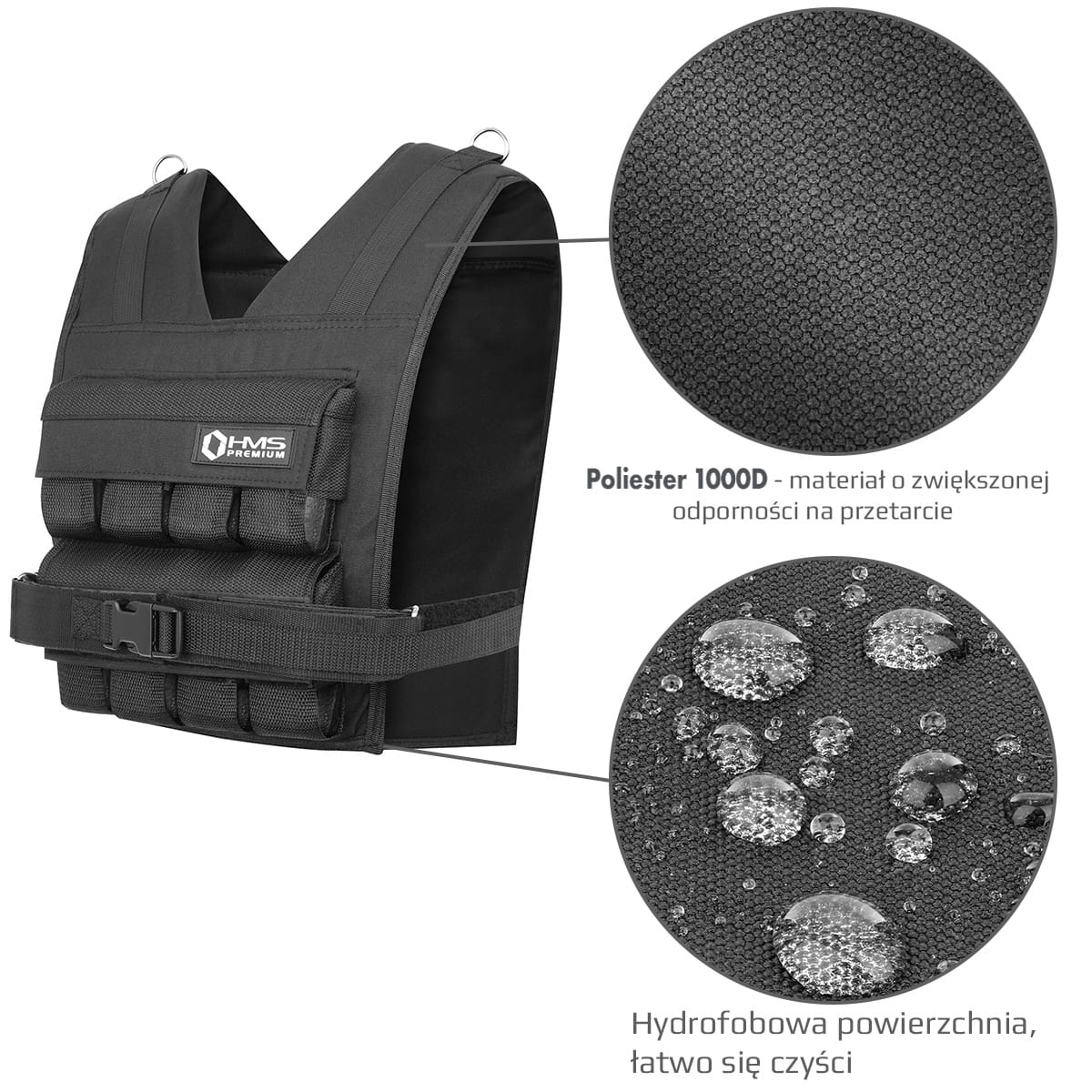 KAMIZELKA TRENINGOWA  Z OBCIĄŻENIEM 16 KG KTO16  HMS PREMIUM