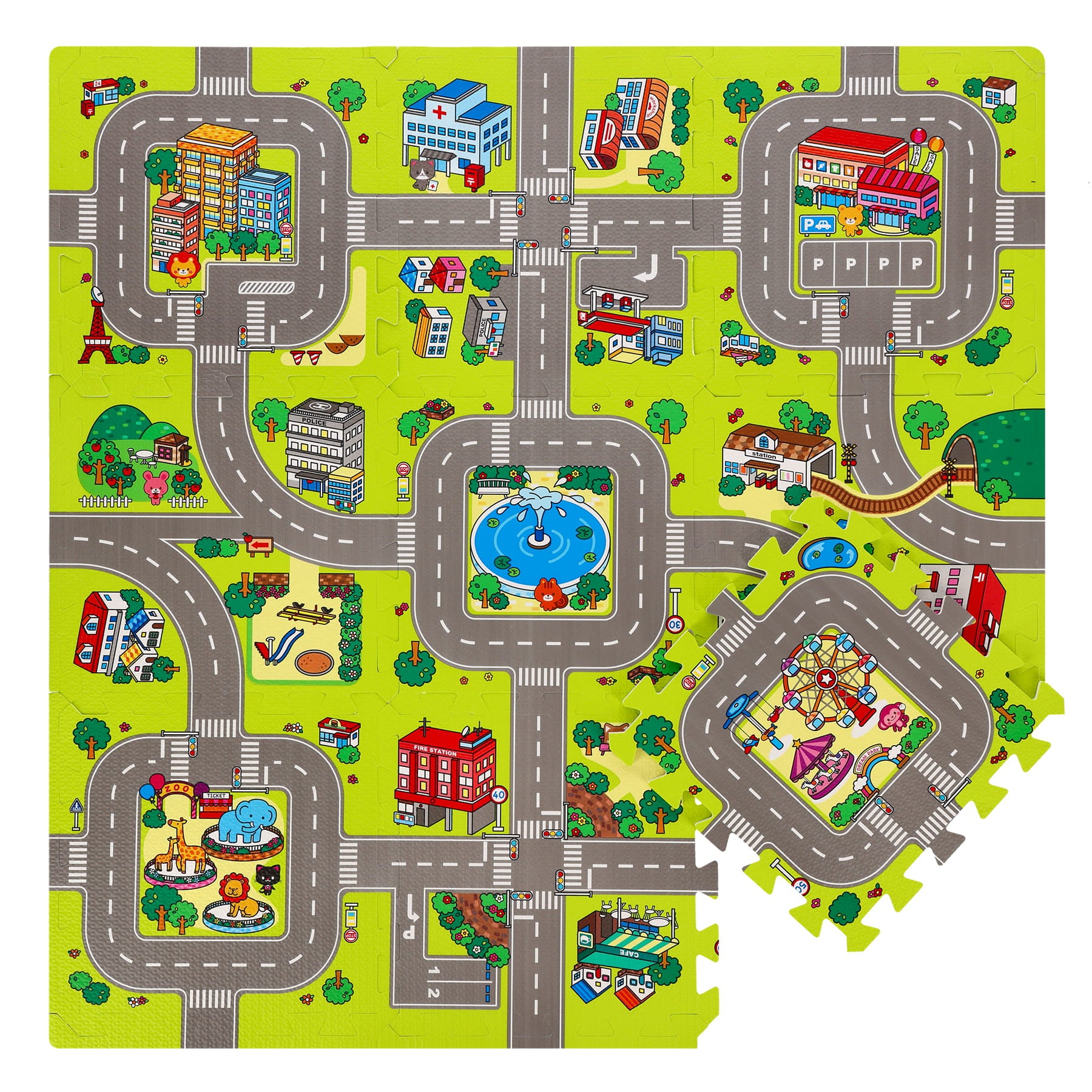 MATA DZIECIĘCA PUZZLE CARS 9 ELEMENTÓW 10MM NILS FUN MD02