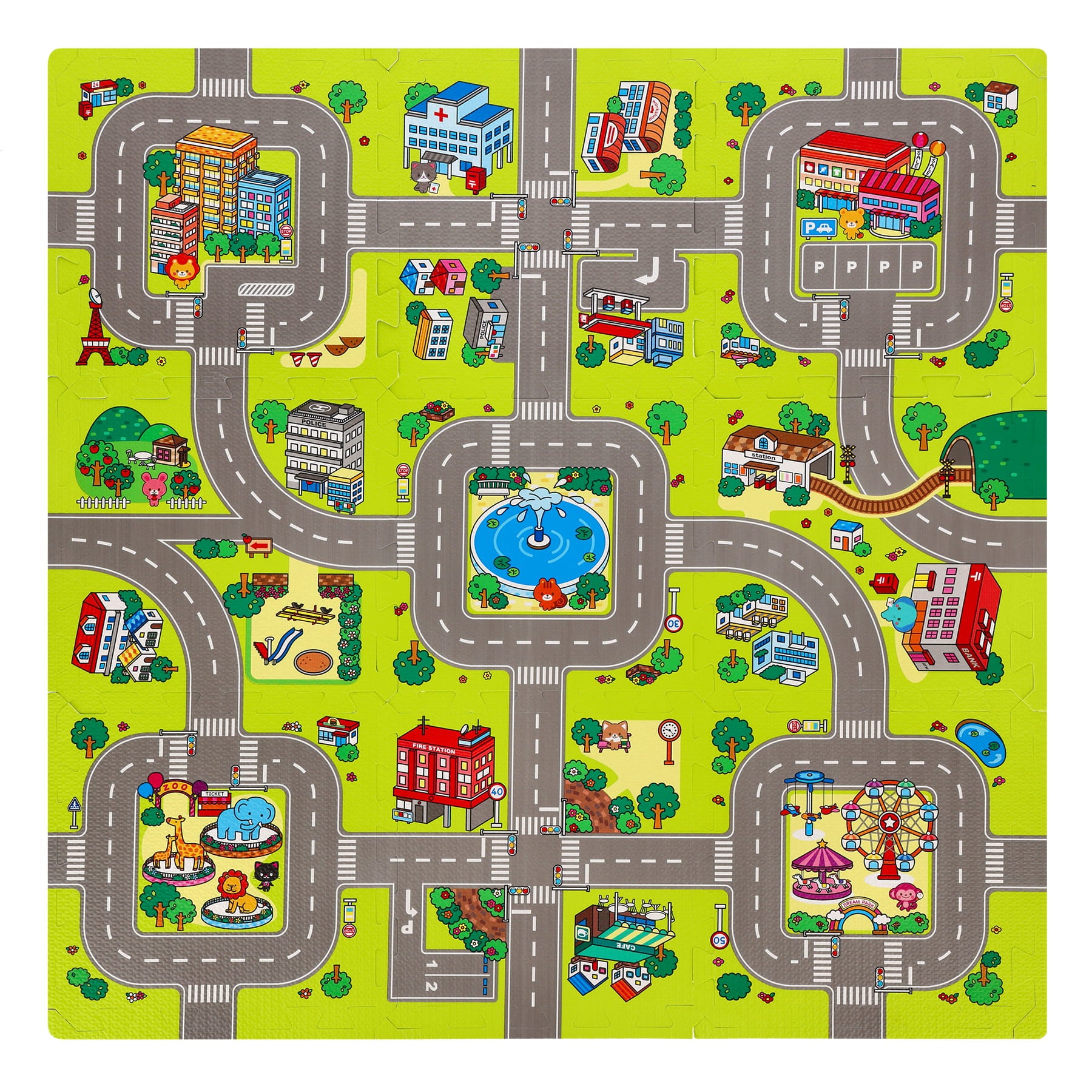 MATA DZIECIĘCA PUZZLE CARS 9 ELEMENTÓW 10MM NILS FUN MD02