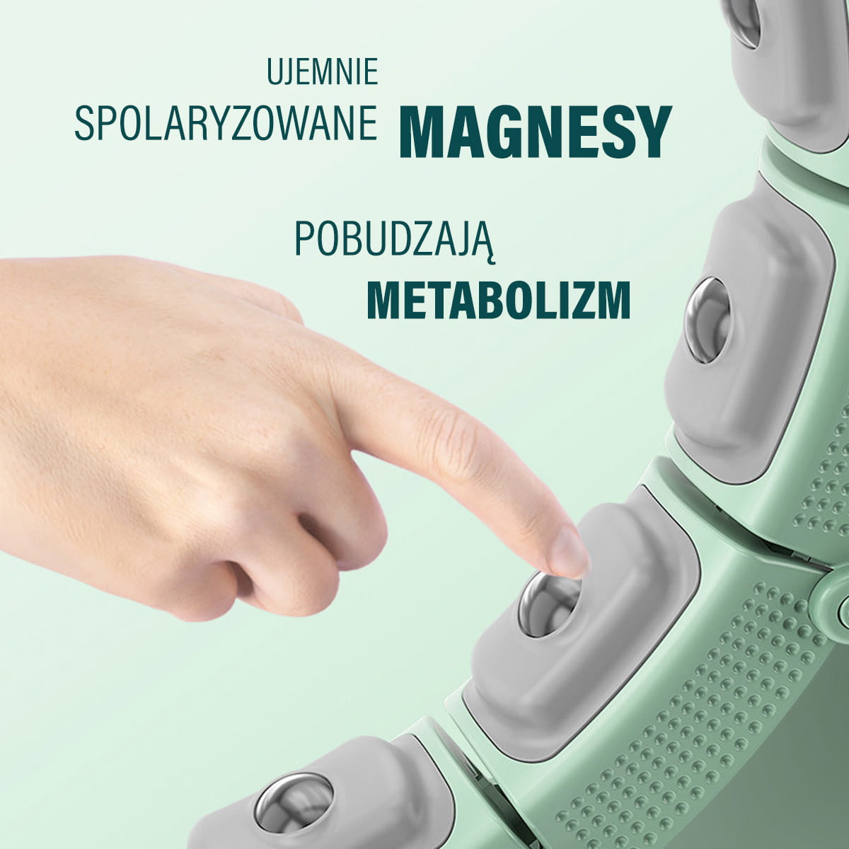 Hula hop magnetyczny zielony HMS HHM14 z wyświetlaczem LCD i obciążeniem