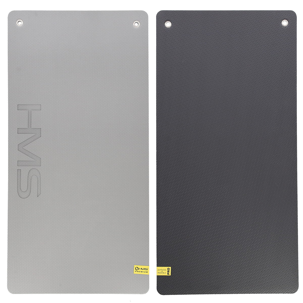 MATA FITNESS KLUBOWA Z OTWORAMI 120*60CM EVA 15MM HMS PREMIUM LIGHT GREY-BLACK MFK07