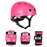 ZESTAW KASK Z OCHRANIACZAMI RÓŻOWY NILS EXTREME MR290+H230
