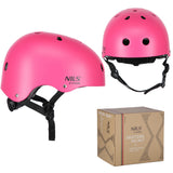 ZESTAW KASK Z OCHRANIACZAMI RÓŻOWY NILS EXTREME MR290+H230