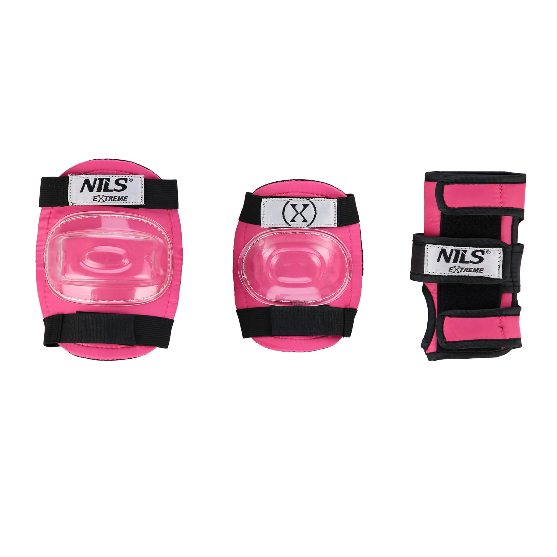 ZESTAW KASK Z OCHRANIACZAMI RÓŻOWY NILS EXTREME MR290+H230