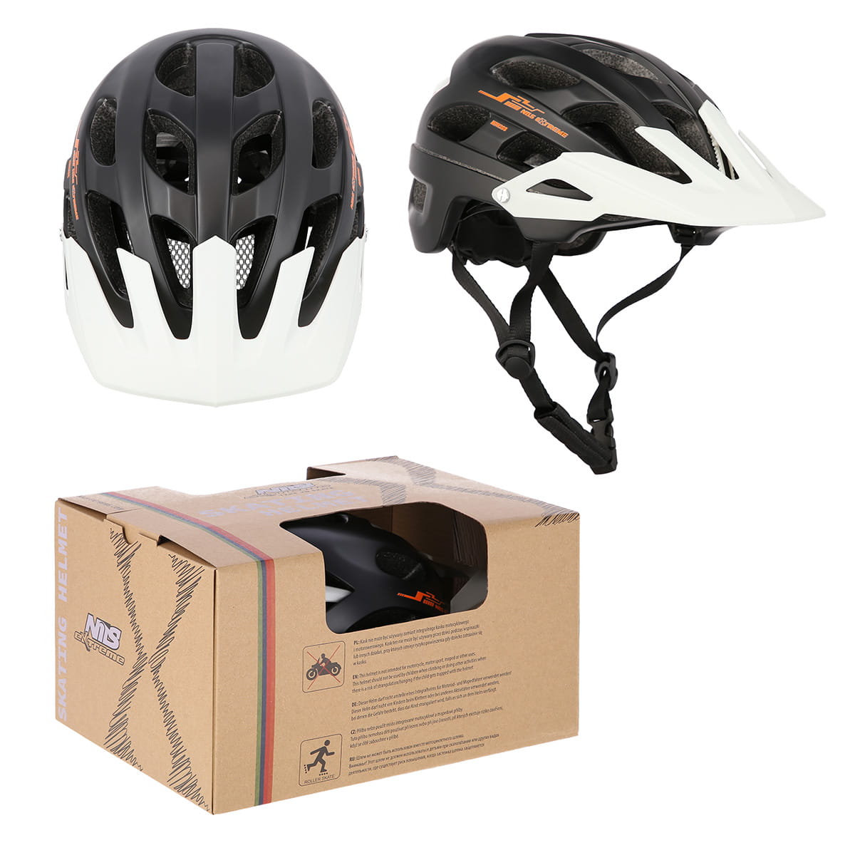 MTW208 CZARNO-BIAŁY KASK NILS EXTREME
