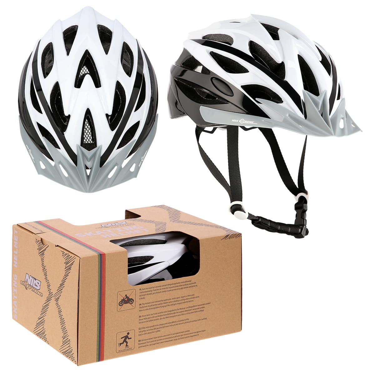MTW210 BIAŁO-CZARNY KASK NILS EXTREME