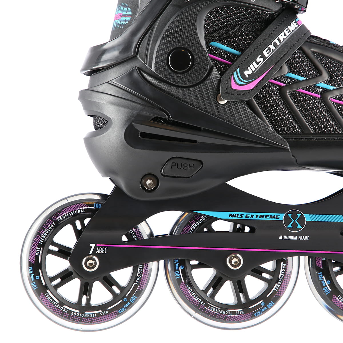NA1128 CZARNO-FIOLETOWE ROLKI NILS EXTREME