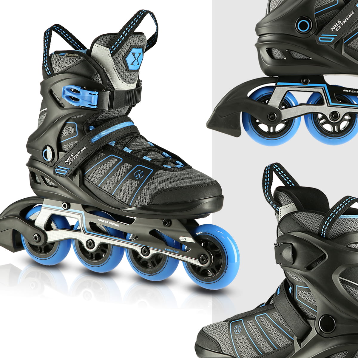 NA14217 CZARNO-NIEBIESKI ROLKI NILS EXTREME