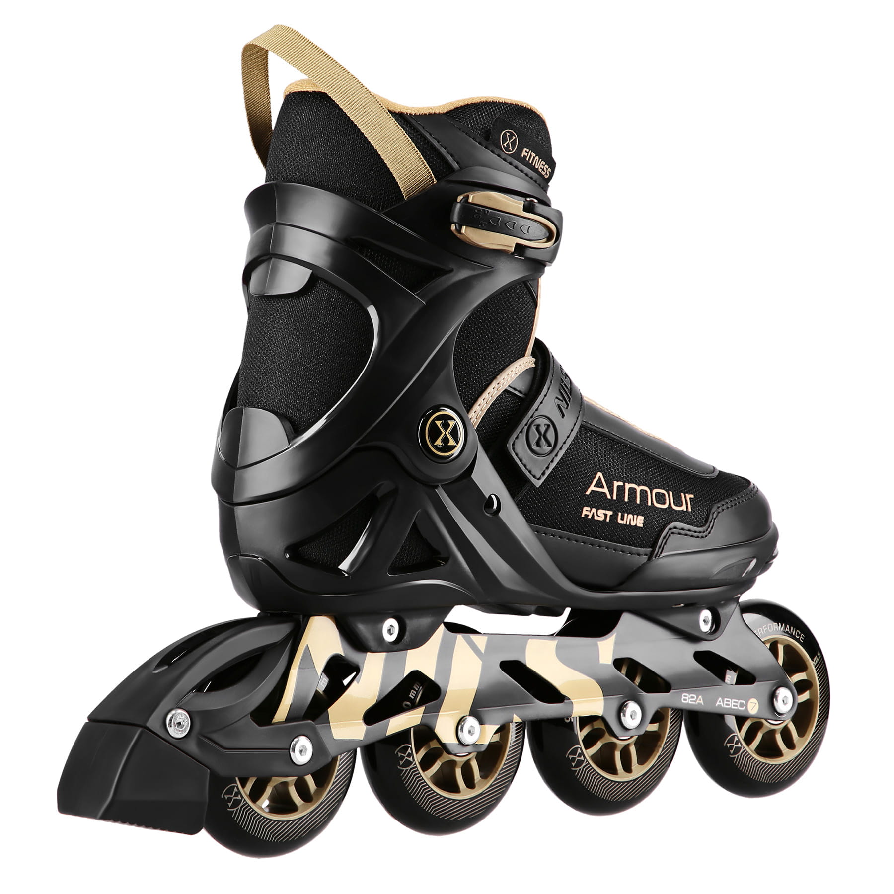 ŁYŻWOROLKI ARMOUR CZARNO ZŁOTE NA22151 NILS EXTREME