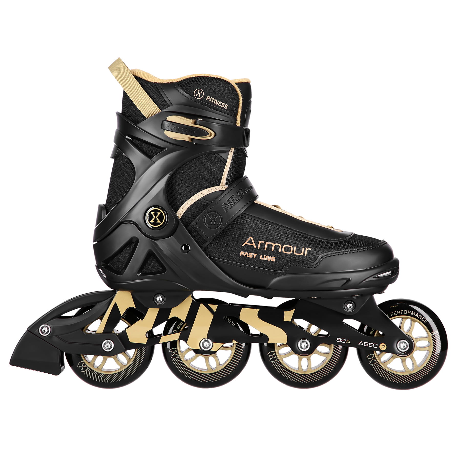 ŁYŻWOROLKI ARMOUR CZARNO ZŁOTE NA22151 NILS EXTREME