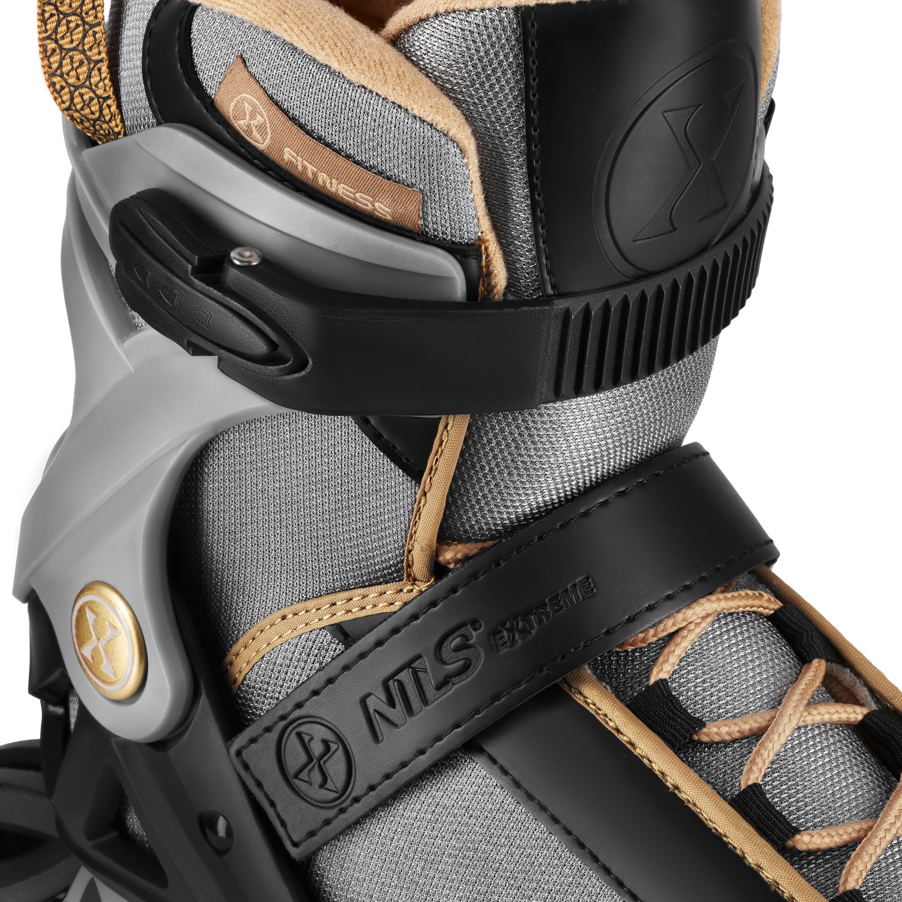 ŁYŻWOROLKI ARMOUR CZARNO ZŁOTE NA22151 NILS EXTREME