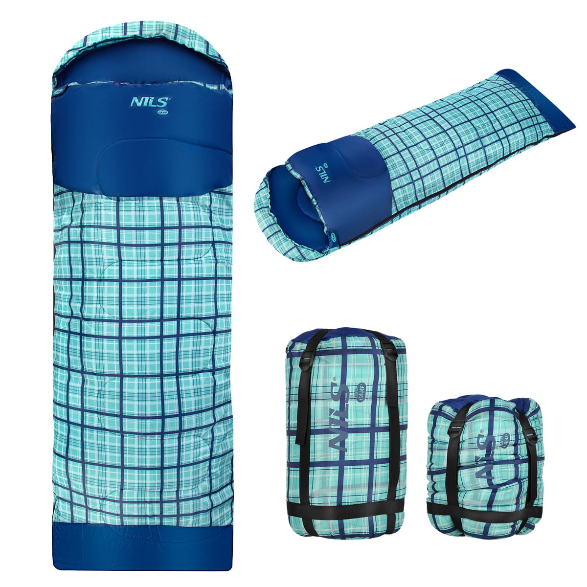 ŚPIWÓR NIEBIESKA KRATKA ROZM L. NILS CAMP NC2009