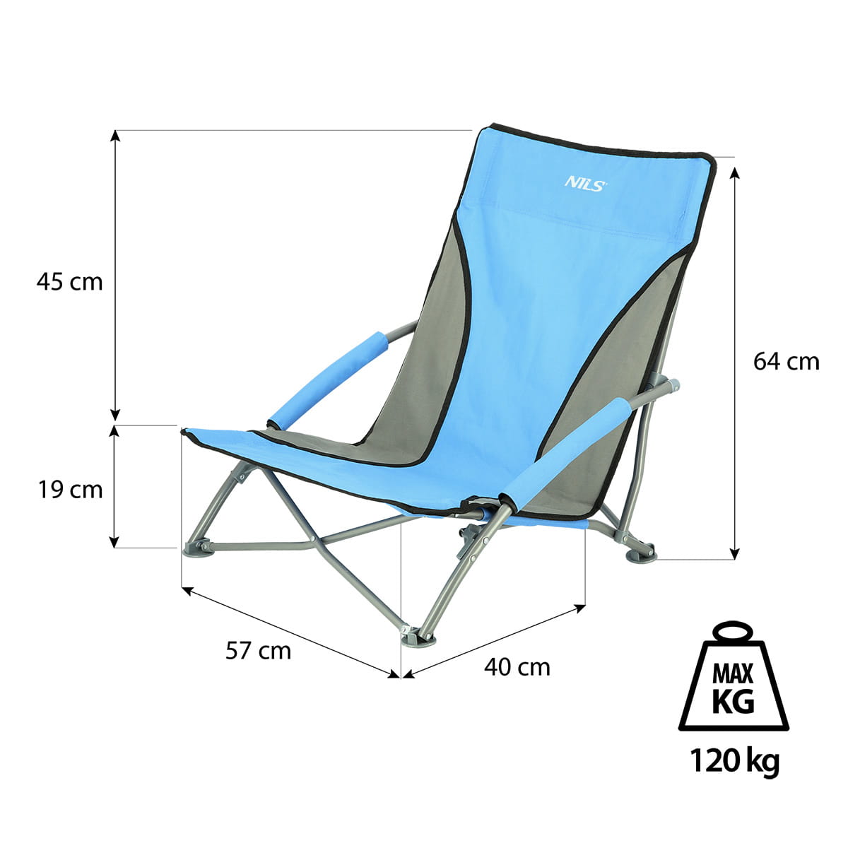 NIEBIESKI KRZESŁO PLAŻOWE NILS CAMP NC3035