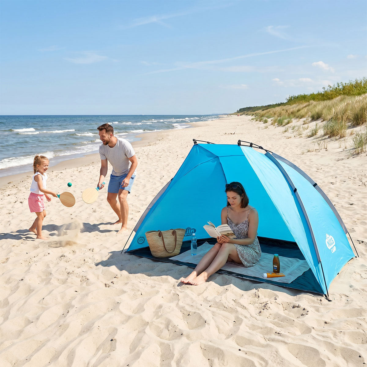 Namiot plażowy NILS CAMP NC3039 z podłogą i ochroną UV