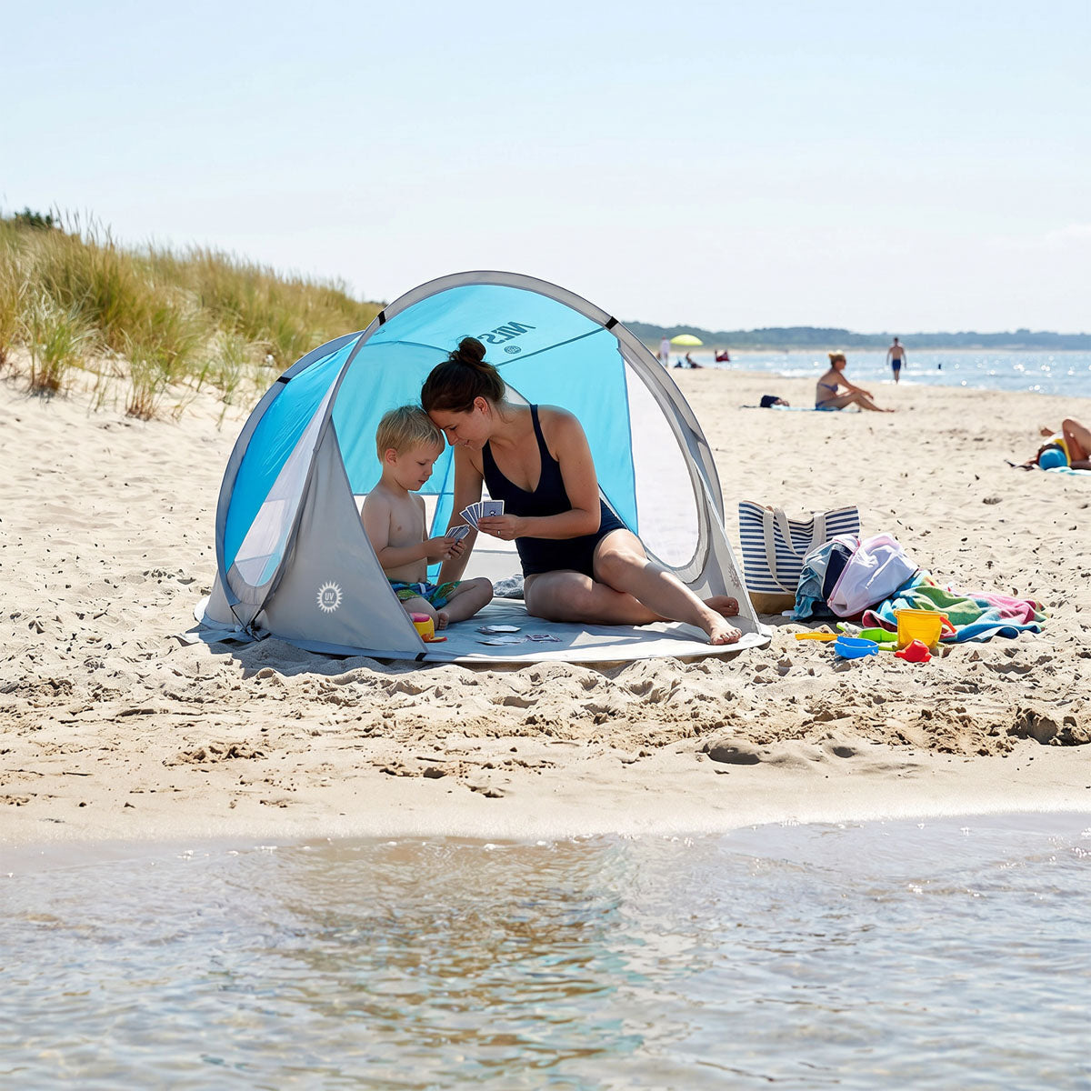 Namiot plażowy samorozkładający z ochroną UV NILS CAMP NC3143 z podłogą