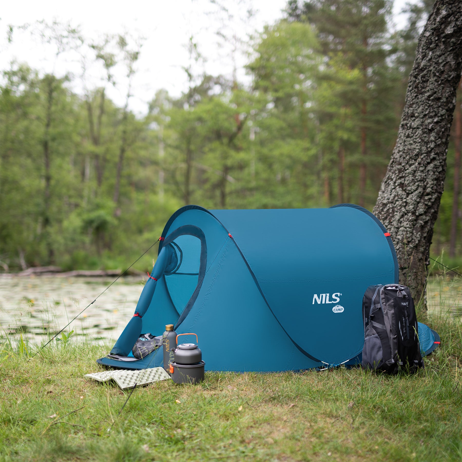 NAMIOT 2-OSOBOWY SAMOROZKŁADAJĄCY POP-UP NILS CAMP NC3743