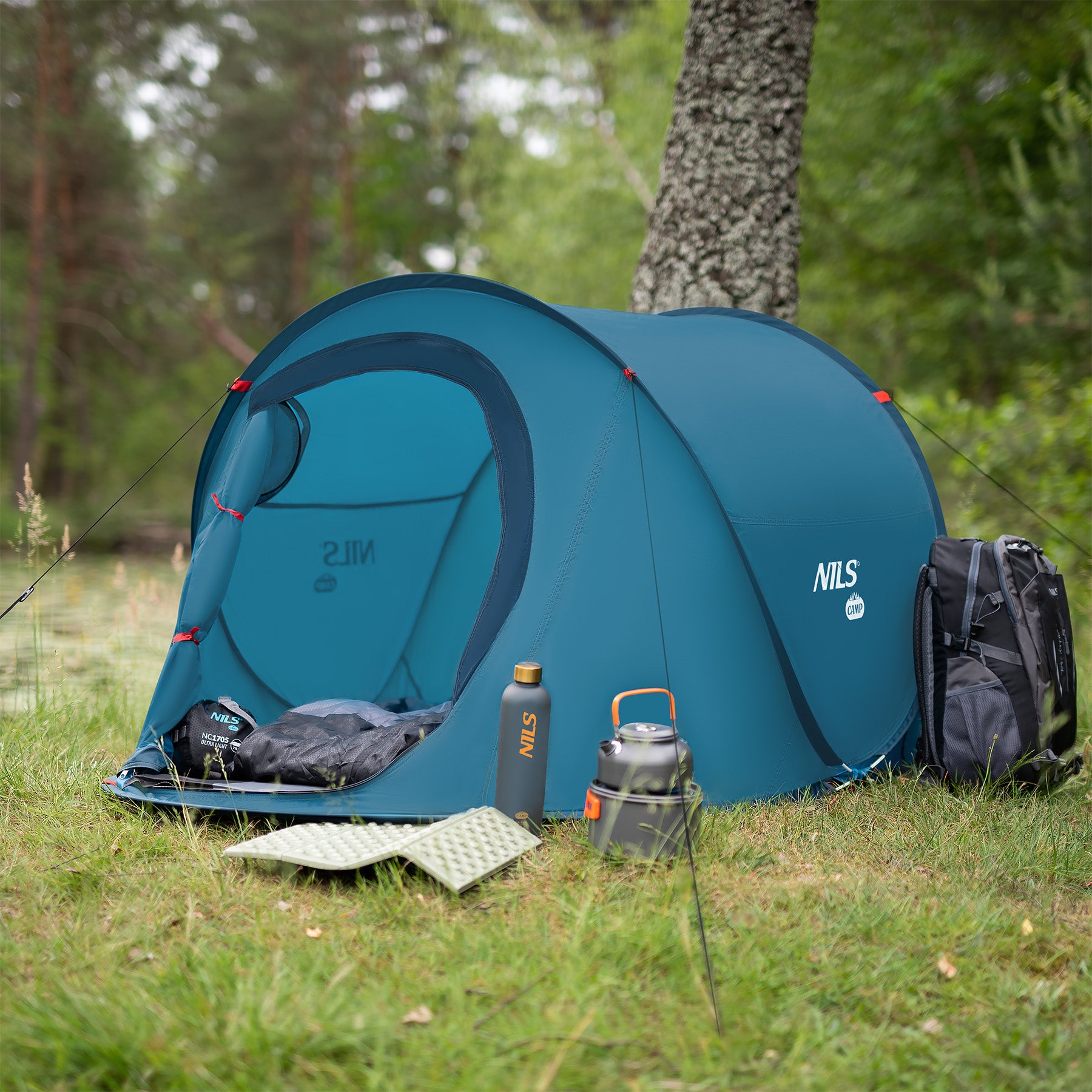 NAMIOT 2-OSOBOWY SAMOROZKŁADAJĄCY POP-UP NILS CAMP NC3743