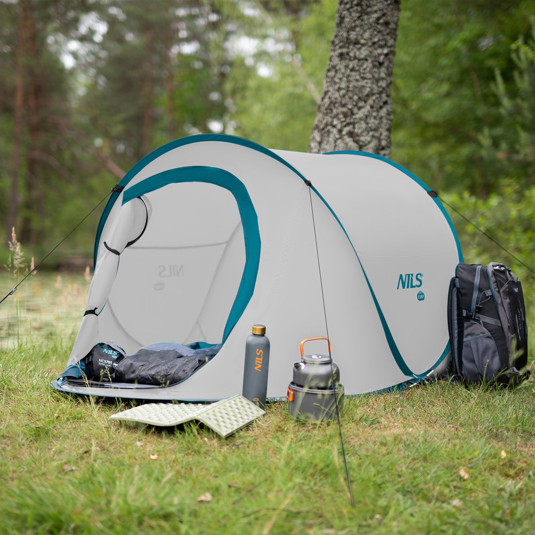 NAMIOT 2-OSOBOWY SAMOROZKŁADAJĄCY POP-UP NILS CAMP NC3743