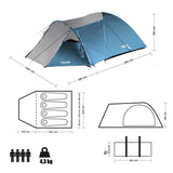 Namiot kempingowy szary NILS CAMP NC6012 Trekker 4-osobowy