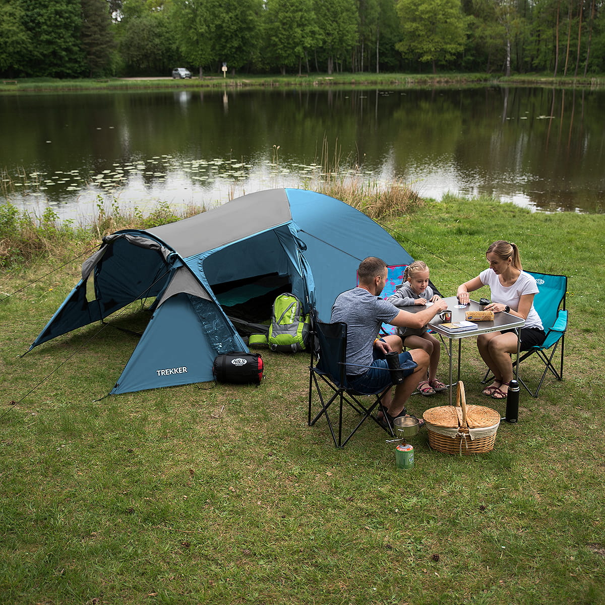 Namiot kempingowy szary NILS CAMP NC6012 Trekker 4-osobowy