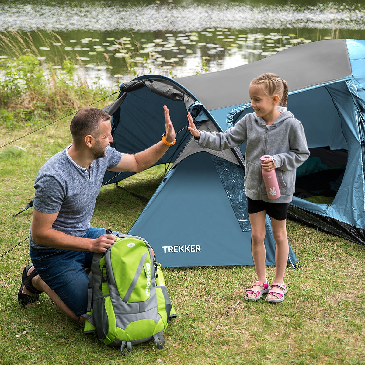 Namiot kempingowy szary NILS CAMP NC6012 Trekker 4-osobowy