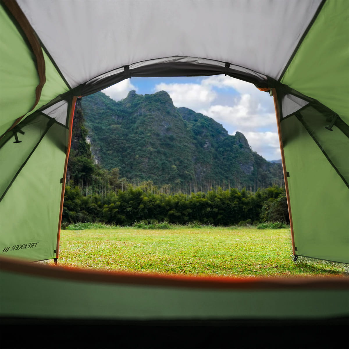 NAMIOT KAMPINGOWY 3-OSOBOWY Z PRZEDSIONKIEM ZIELONY NILS CAMP TREKKER III NC6312