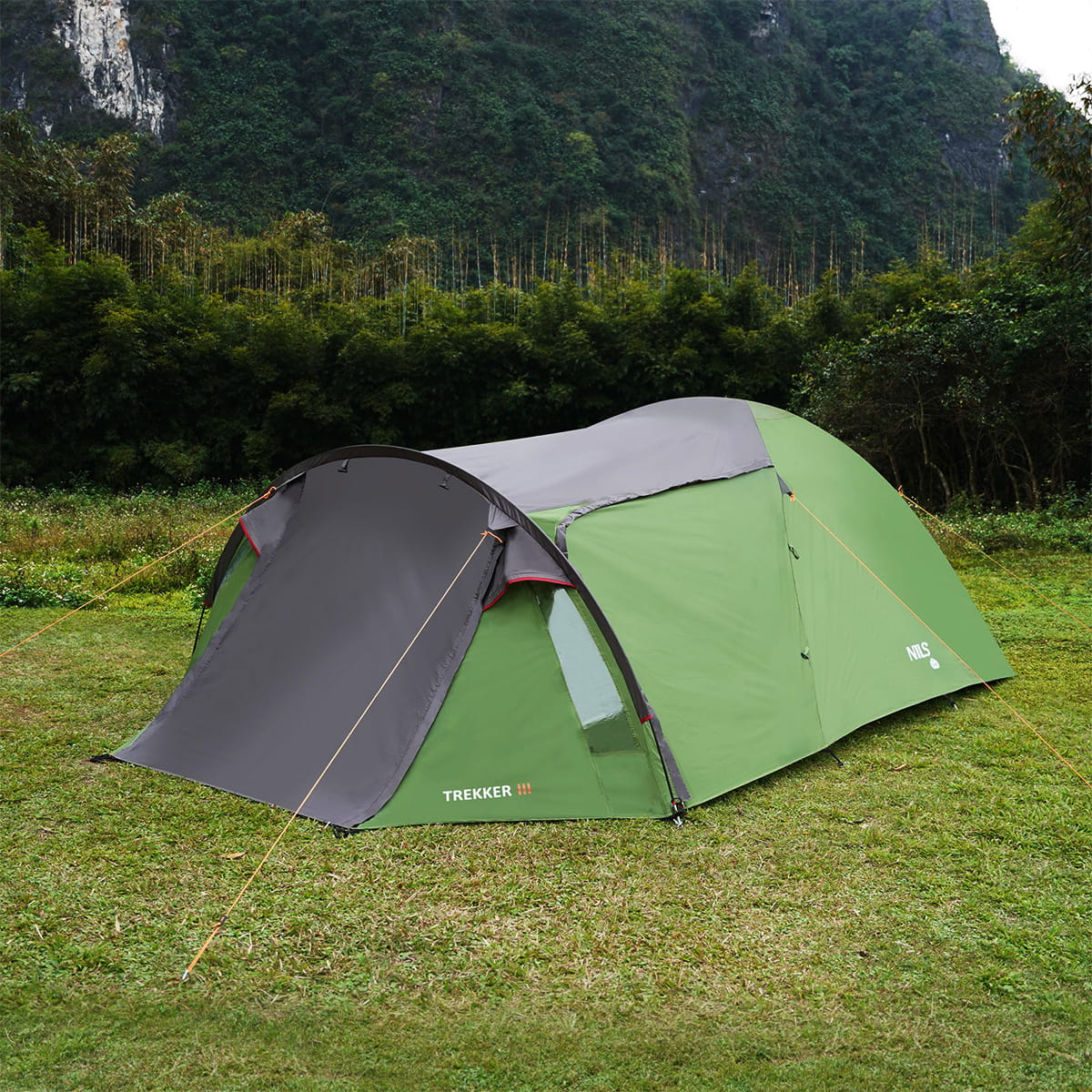 NAMIOT KAMPINGOWY 3-OSOBOWY Z PRZEDSIONKIEM ZIELONY NILS CAMP TREKKER III NC6312