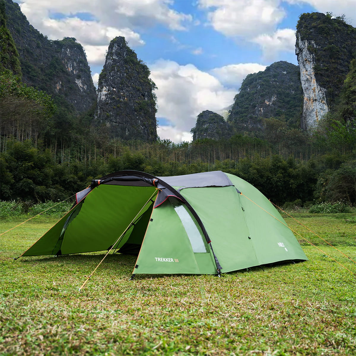 NAMIOT KAMPINGOWY 3-OSOBOWY Z PRZEDSIONKIEM ZIELONY NILS CAMP TREKKER III NC6312