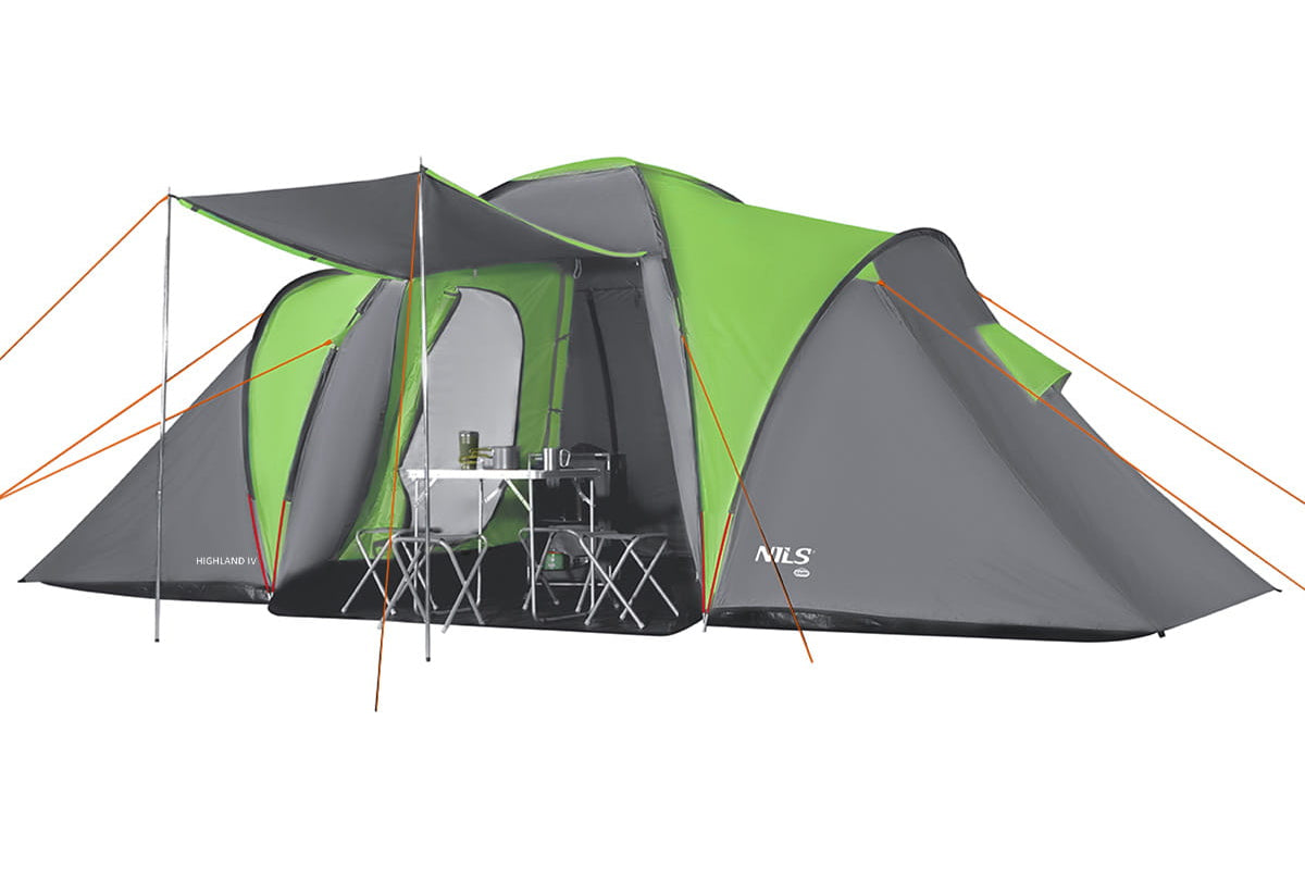 Namiot Turystyczny NILS CAMP NC6431 Highland IV Zielony  4-osobowy 4000 mm Outlet