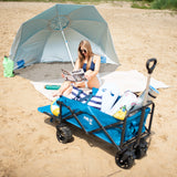 Parasol plażowy NILS CAMP NC7822 XL z klapami bocznymi i ochroną UV SPF 40+