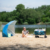 Parasol plażowy NILS CAMP NC7822 XL z klapami bocznymi i ochroną UV SPF 40+