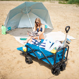 Parasol plażowy NILS CAMP NC7822 XL z klapami bocznymi i ochroną UV SPF 40+