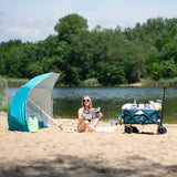 Parasol plażowy NILS CAMP NC7822 XL z klapami bocznymi i ochroną UV SPF 40+