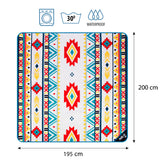 DUŻY KOC PIKNIKOWY PLAŻOWY AZTECKI WZÓR XXL 250x200cm NILS CAMP NC8022
