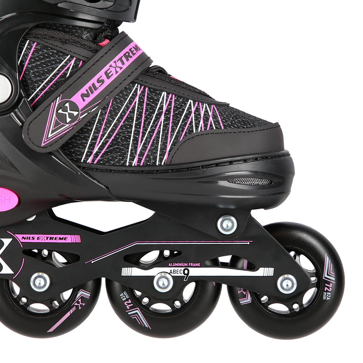 ŁYŻWOROLKI Z WYM. PŁ. HOKEJOWĄ NILS EXTREME NH11912 A 2w1 BLACK/PINK