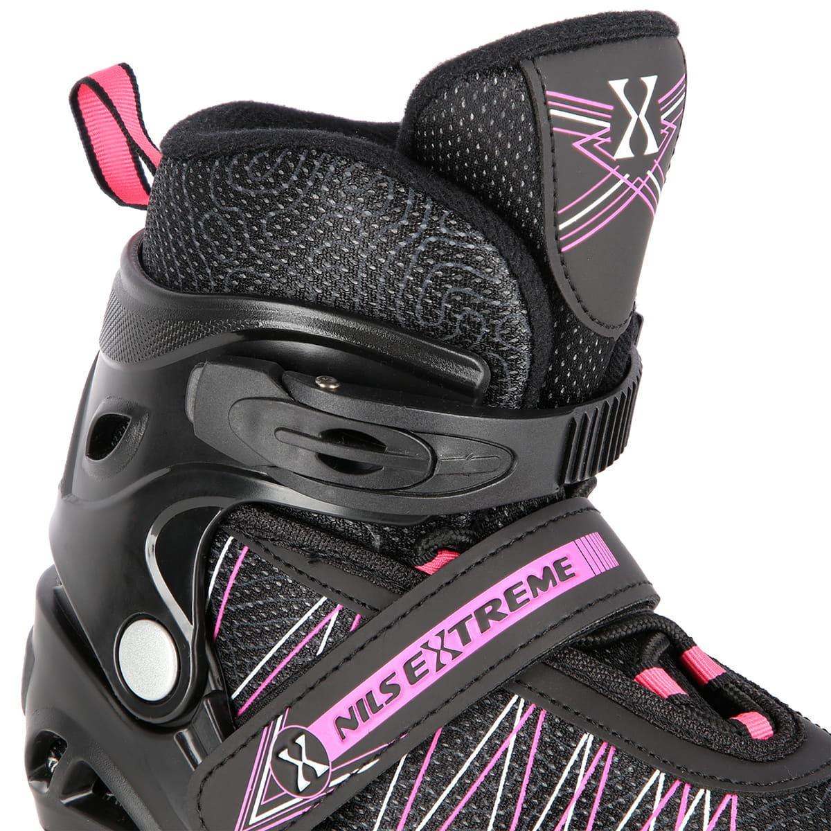 ŁYŻWOROLKI Z WYM. PŁ. HOKEJOWĄ NILS EXTREME NH11912 A 2w1 BLACK/PINK