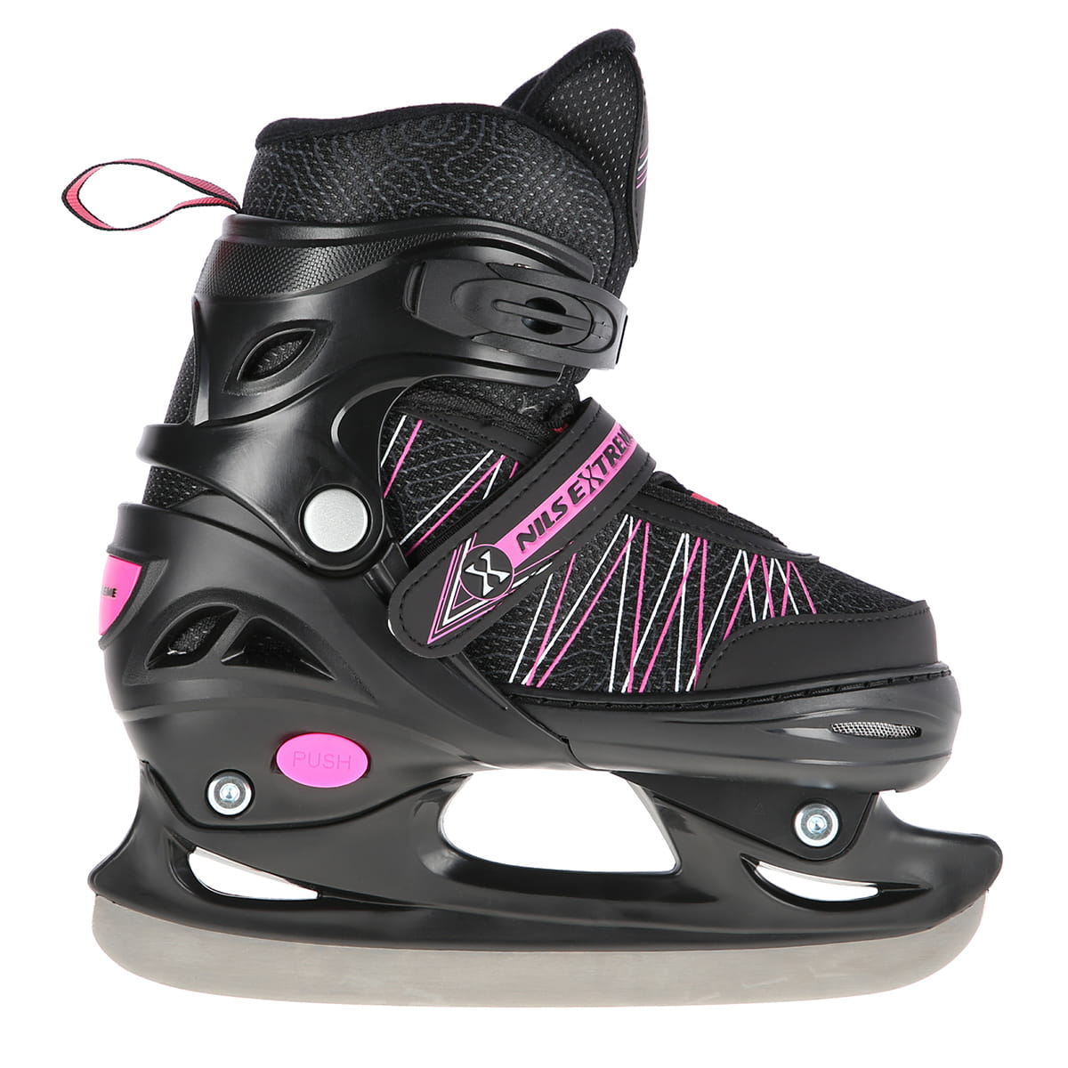 ŁYŻWOROLKI Z WYM. PŁ. HOKEJOWĄ NILS EXTREME NH11912 A 2w1 BLACK/PINK