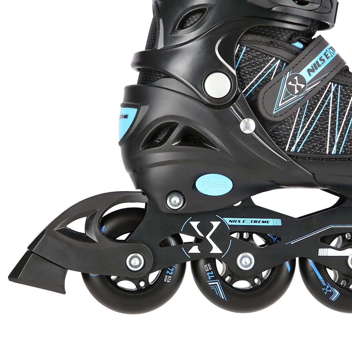 ŁYŻWOROLKI Z WYM. PŁ. HOKEJOWĄ NILS EXTREME NH11912 A 2w1 BLACK/BLUE