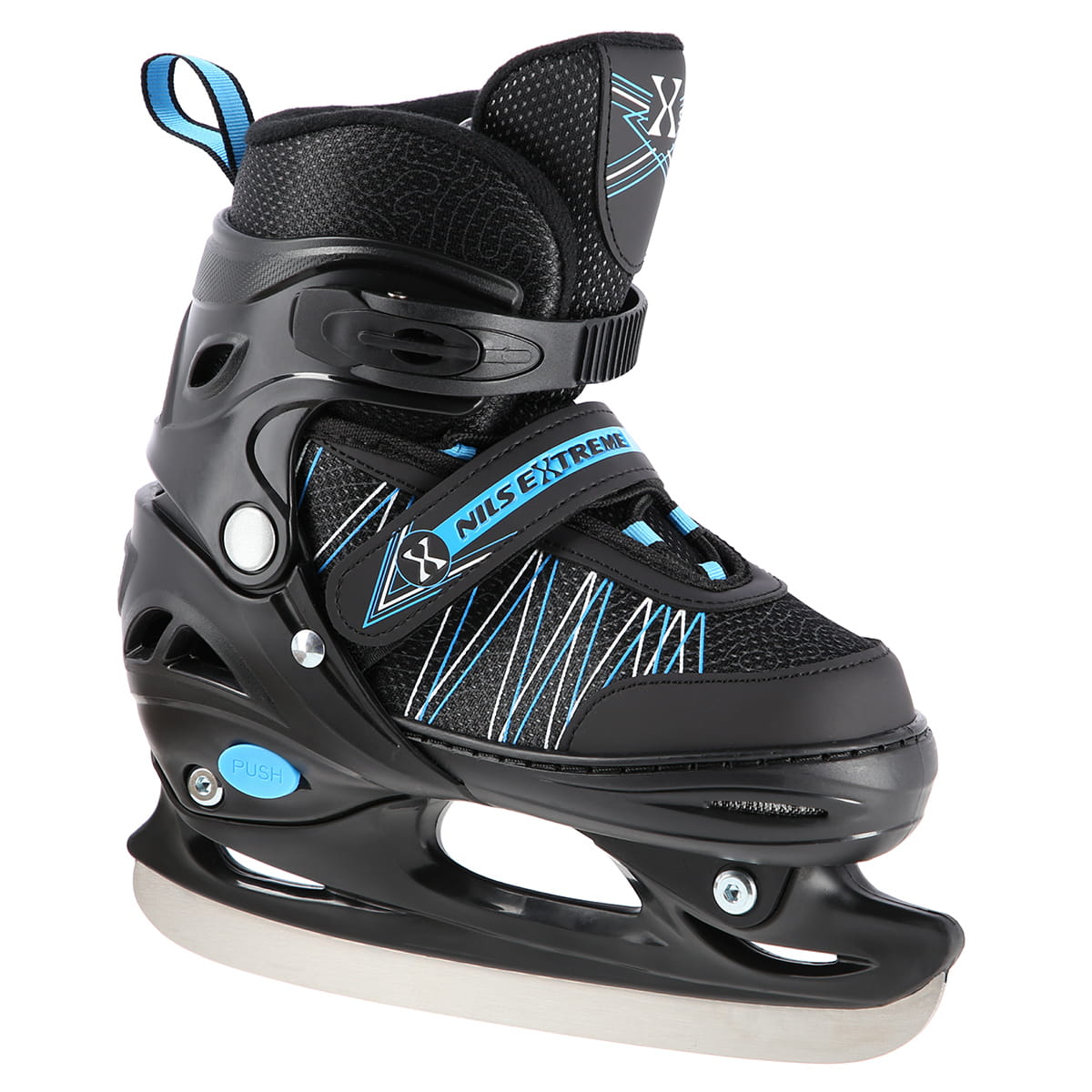 ŁYŻWOROLKI Z WYM. PŁ. HOKEJOWĄ NILS EXTREME NH11912 A 2w1 BLACK/BLUE