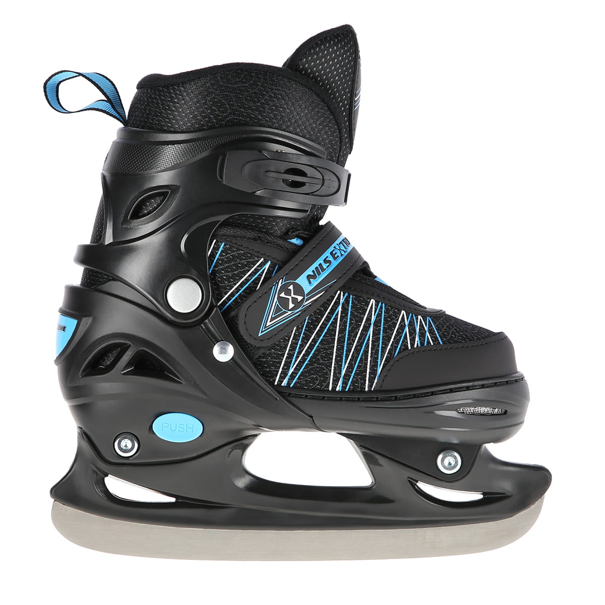 ŁYŻWOROLKI Z WYM. PŁ. HOKEJOWĄ NILS EXTREME NH11912 A 2w1 BLACK/BLUE