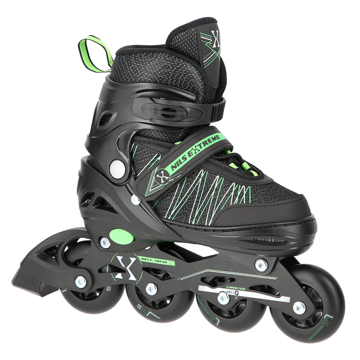ŁYŻWOROLKI Z WYM. PŁ. HOKEJOWĄ NILS EXTREME NH11912 A 2w1 BLACK/GREEN