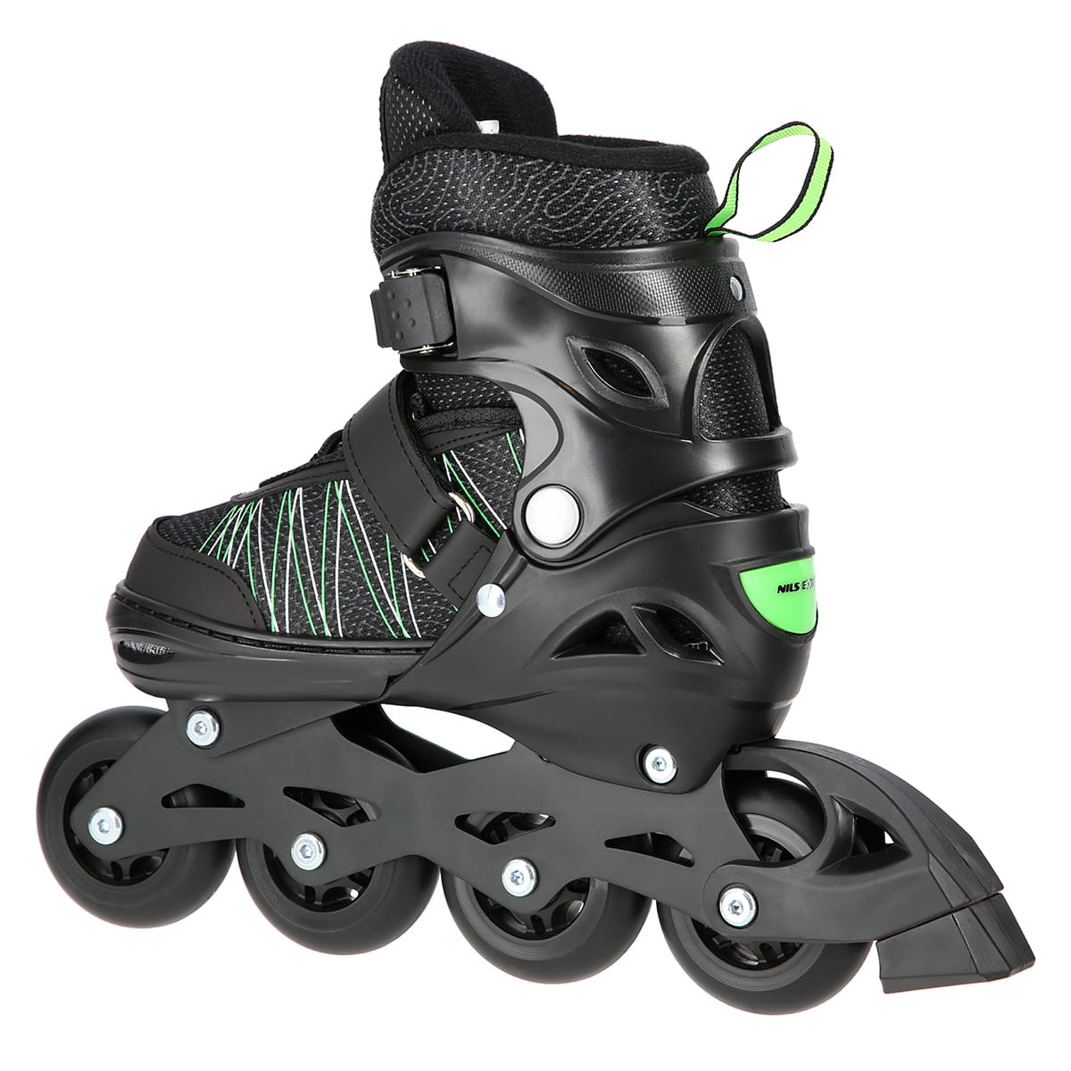 ŁYŻWOROLKI Z WYM. PŁ. HOKEJOWĄ NILS EXTREME NH11912 A 2w1 BLACK/GREEN