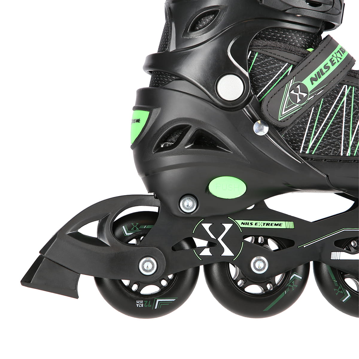 ŁYŻWOROLKI Z WYM. PŁ. HOKEJOWĄ NILS EXTREME NH11912 A 2w1 BLACK/GREEN