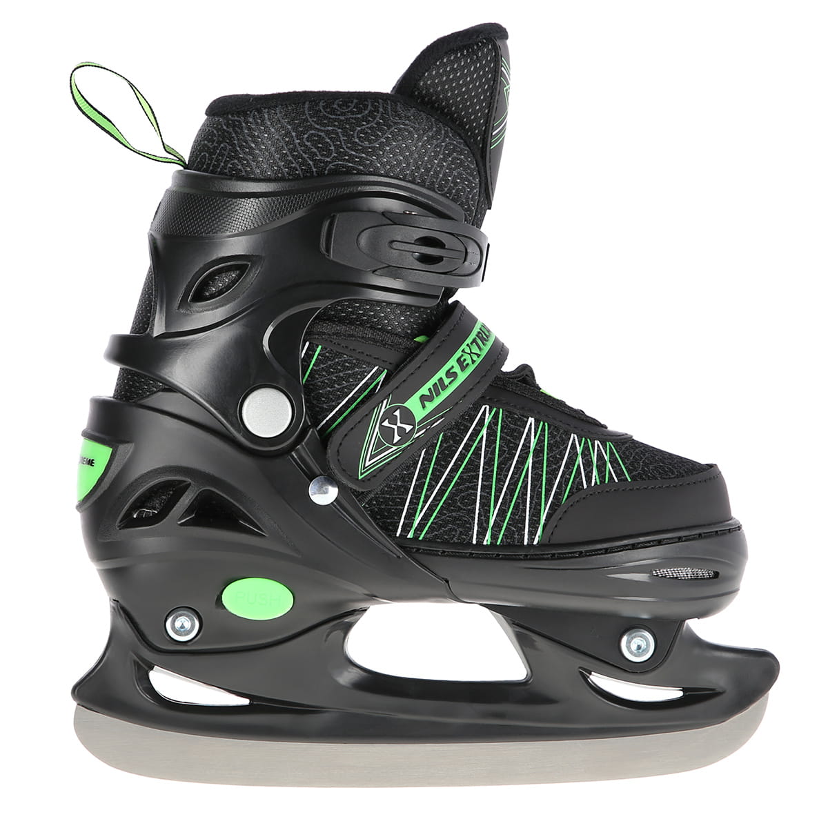 ŁYŻWOROLKI Z WYM. PŁ. HOKEJOWĄ NILS EXTREME NH11912 A 2w1 BLACK/GREEN