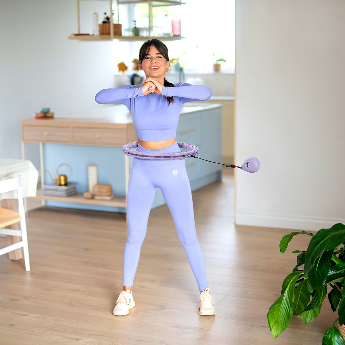 HULA HOP VIOLET Z WYPUSTKAMI I OBCIĄŻNIKIEM ONE FITNESS OHA02