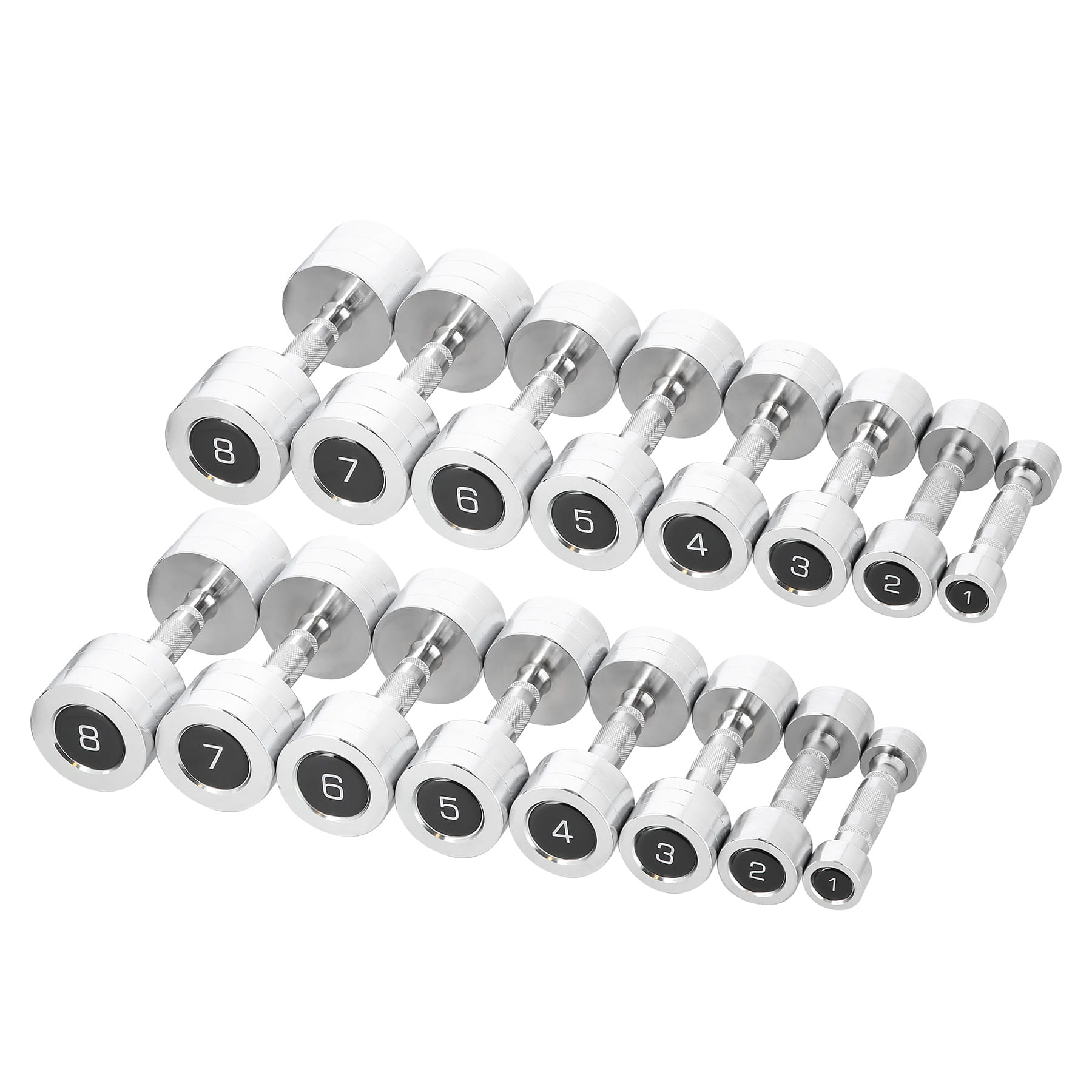 ZESTAW HANTLI CHD 2 x 1 - 8 KG (72 KG) + STOJAK HMS STR36