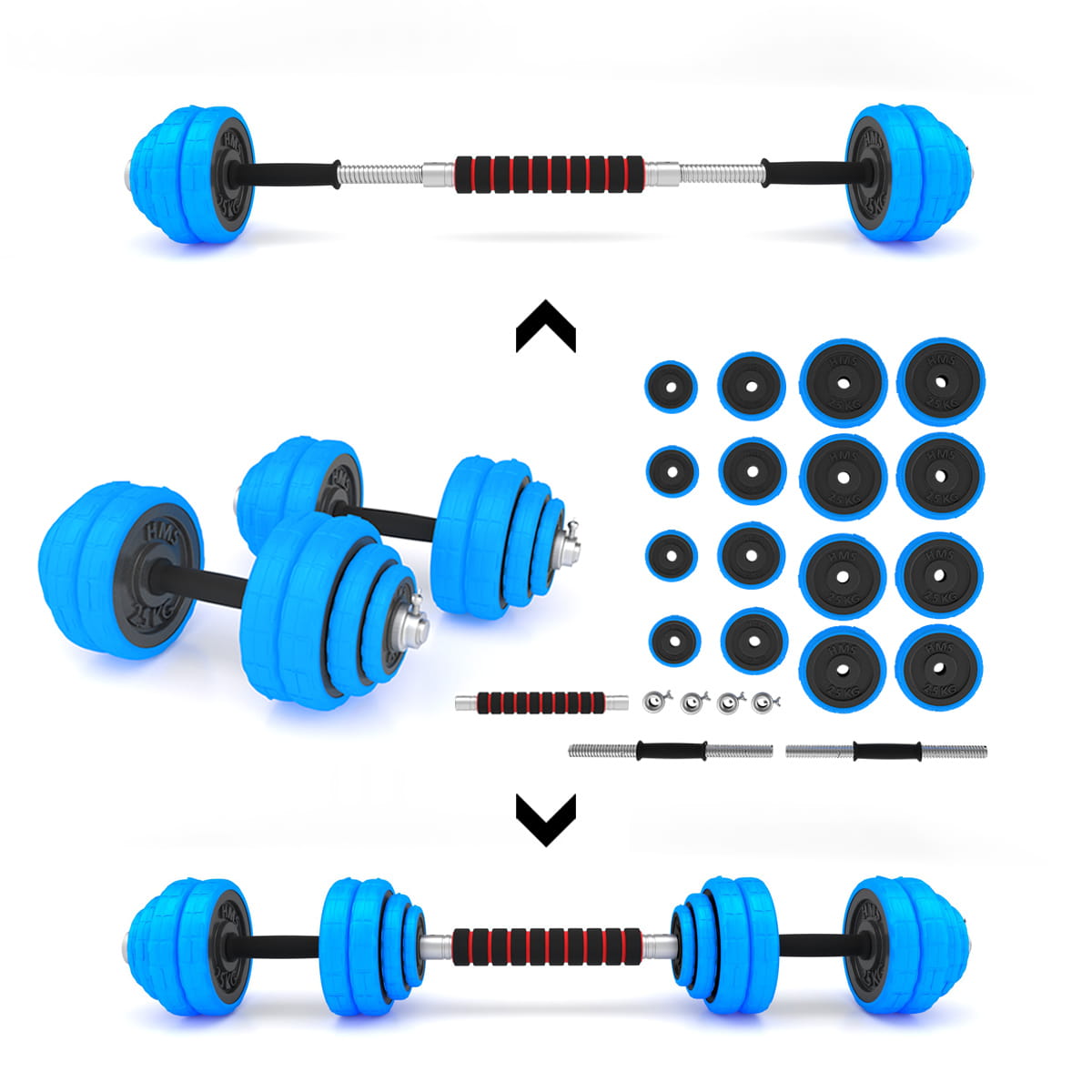 SZTANGIELKI-SZTANGA GUMOWANE 30KG SGGT30BAR HMS