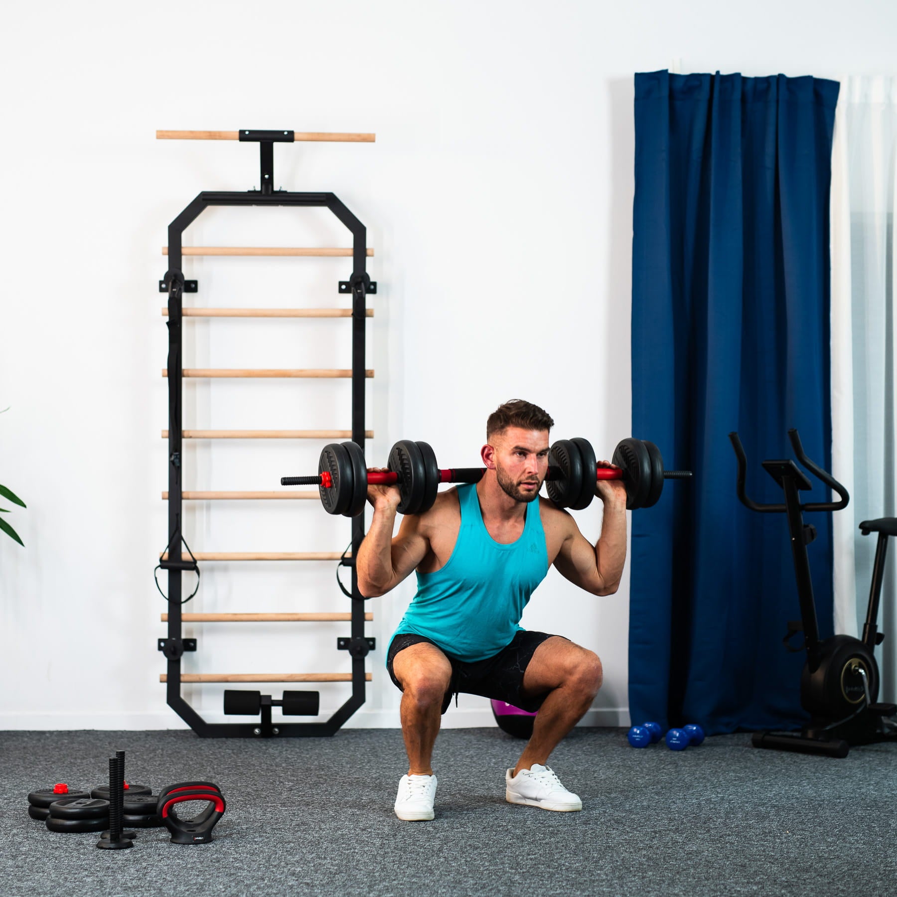 Zestaw treningowy HMS SGN 6w1 hantle, sztanga, kettlebell i podpórki do pompek