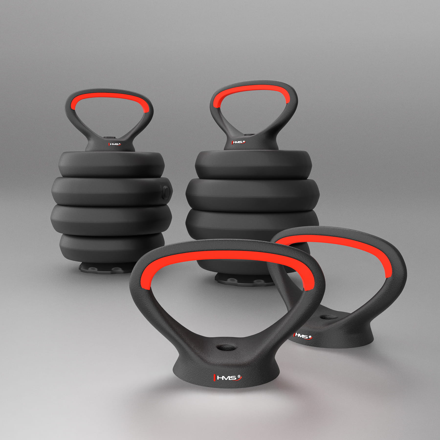 Zestaw treningowy HMS SGN 6w1 hantle, sztanga, kettlebell i podpórki do pompek