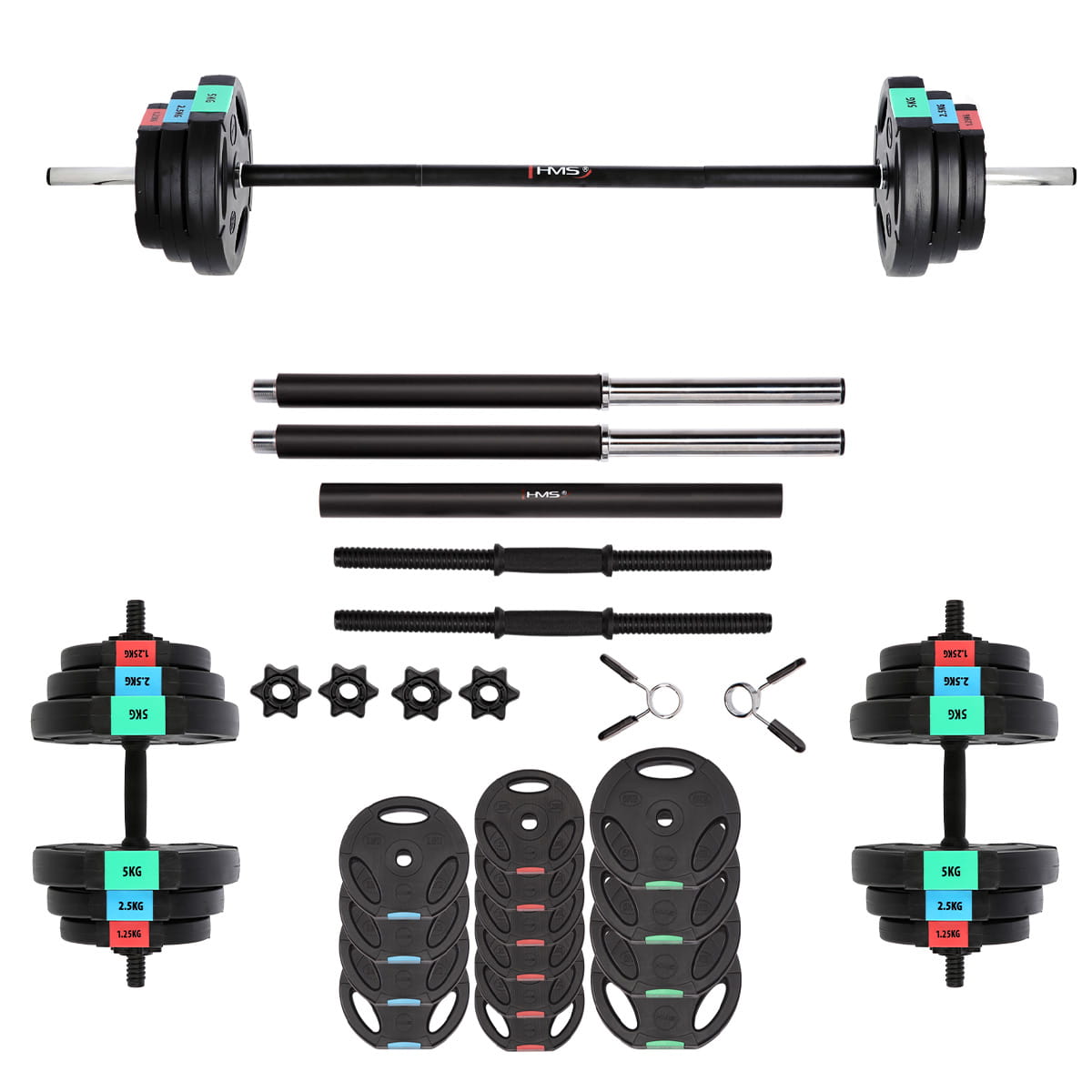 SGSP40 SET (2 CZĘŚCI) SZTANGA I SZTANGIELKI KOMPOZYT 42 KG HMS